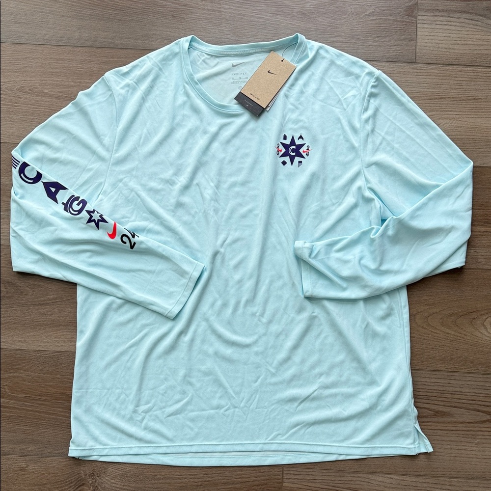 Men’s Size XL Nike Chicago Marathon Long Sleeve Shirt Blue FV6333-474